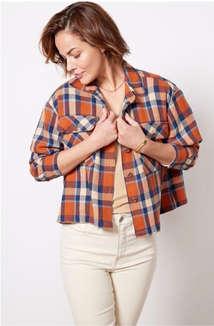 Faherty Surf Flannel Overshirt Umber Plaid S